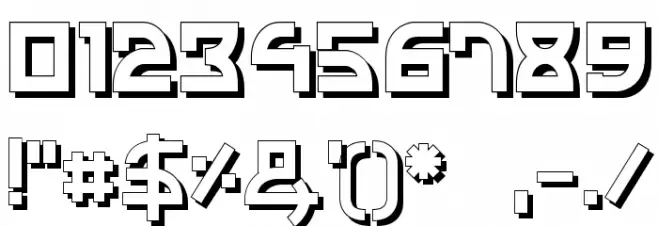 Individigital Shaded Font OTHER CHARS
