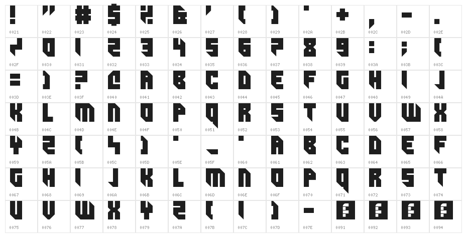 Indocorno Regular Character Map