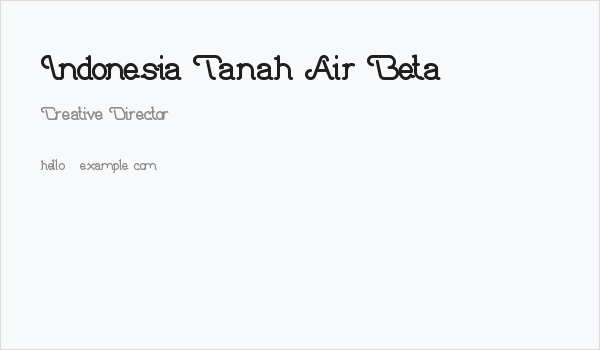 Indonesia Tanah Air Beta Business Card