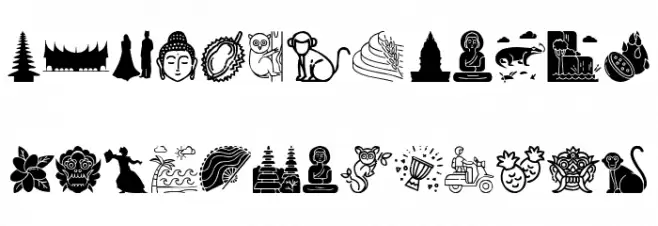 Indonesian Icons Шрифта ВЕРХНИЙ