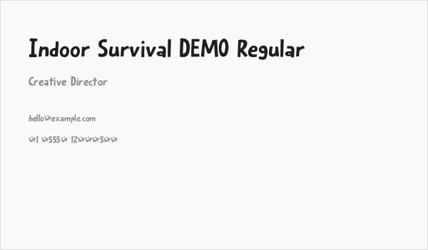 Indoor Survival DEMO Regular Business Card