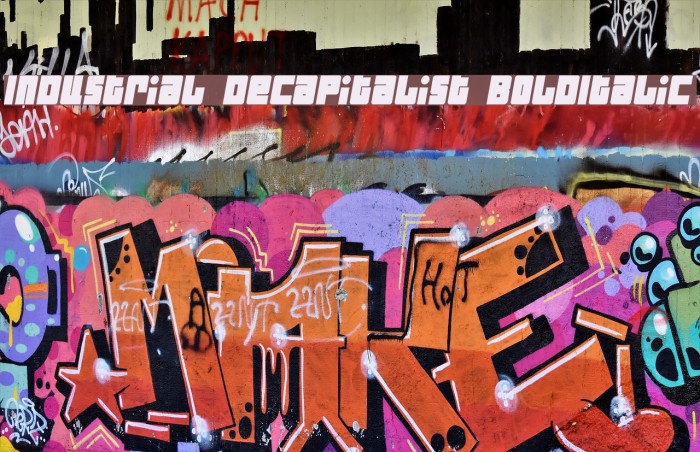 Industrial Decapitalist BoldItalic Font examples