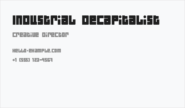 Industrial Decapitalist Business Card