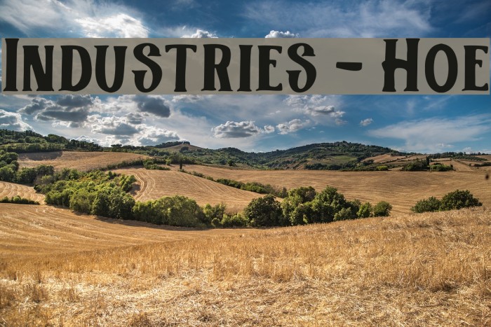 Industries - Hoe Font examples