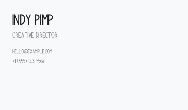 Indy Pimp Business Card