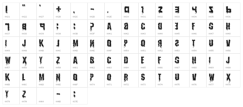 Infektion Distorted Character Map