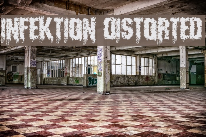 Infektion Distorted Font examples