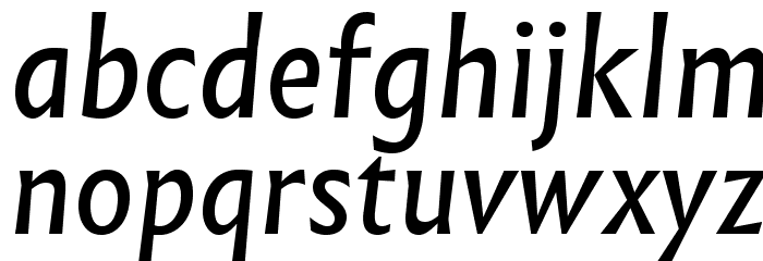 Infini Italic Font LOWERCASE