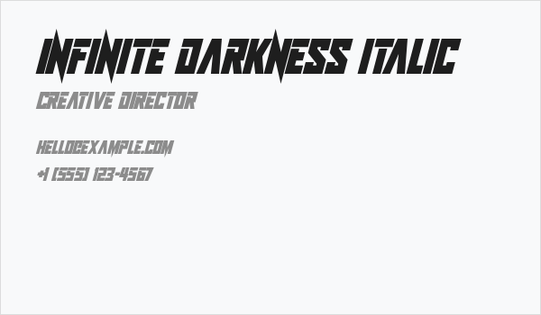 Infinite Darkness Italic Business Card