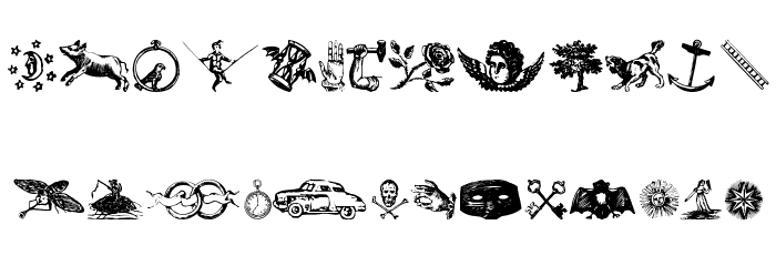 Infinite Dingbats Font LOWERCASE