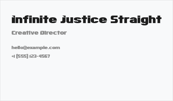 Infinite Justice Straight Business Card