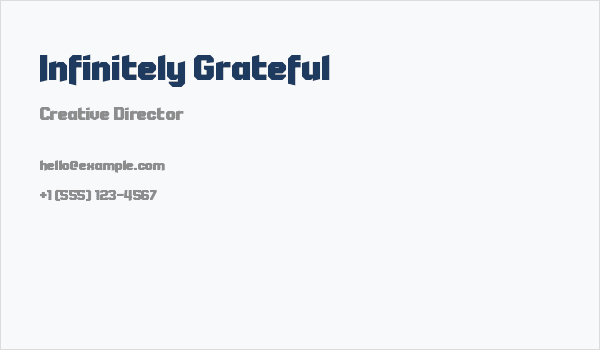 Infinitely Grateful Business Card