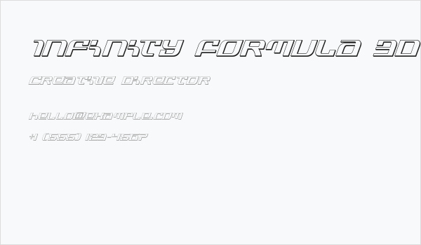 Infinity Formula 3D Italic Business Card