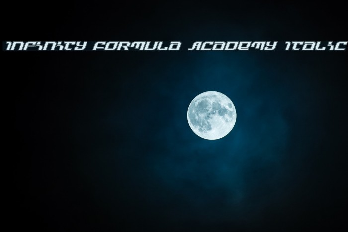 Infinity Formula Academy Italic Font examples