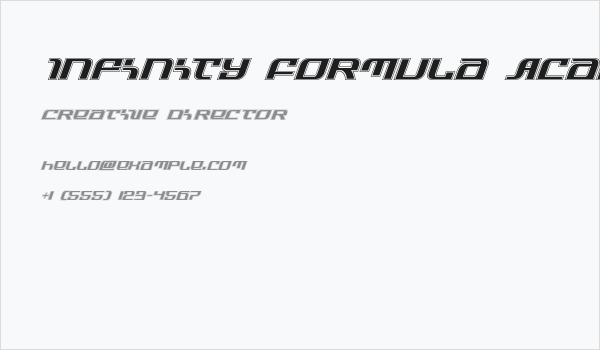 Infinity Formula Academy Italic Business Card