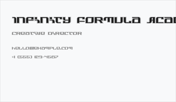 Infinity Formula Academy Business Card
