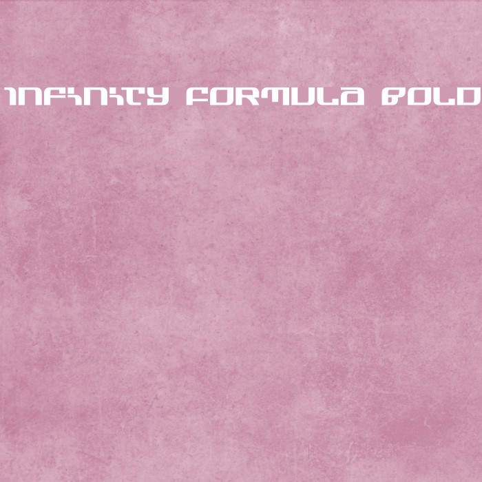 Infinity Formula Bold Font examples
