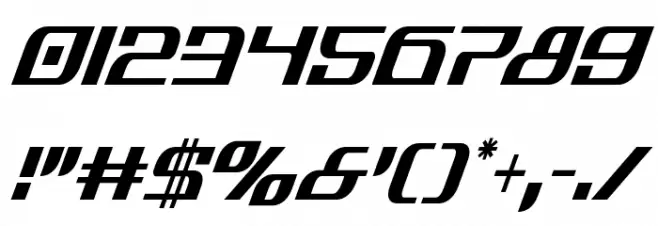 Infinity Formula Condensed Italic Шрифта ДРУГИЕ символов