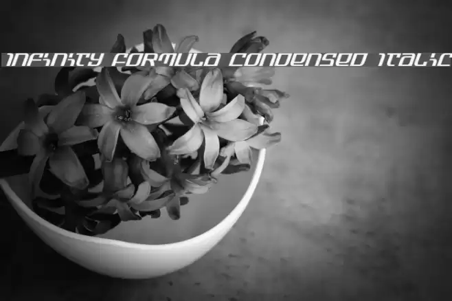 Infinity Formula Condensed Italic Шрифта examples