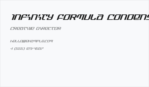 Infinity Formula Condensed Italic Business Card