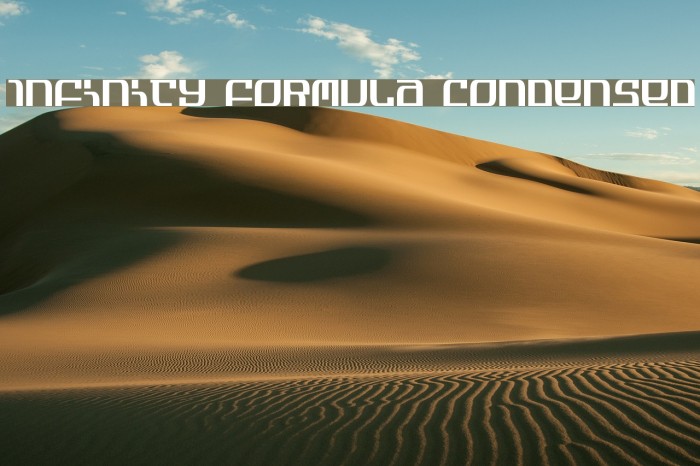 Infinity Formula Condensed Шрифта examples