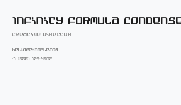 Infinity Formula Condensed Business Card