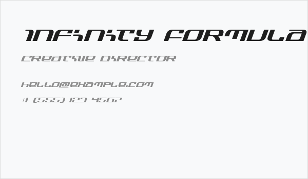 Infinity Formula Expanded Italic Business Card