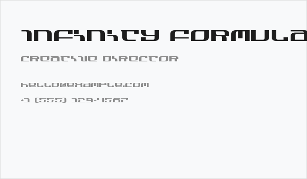 Infinity Formula Expanded Business Card