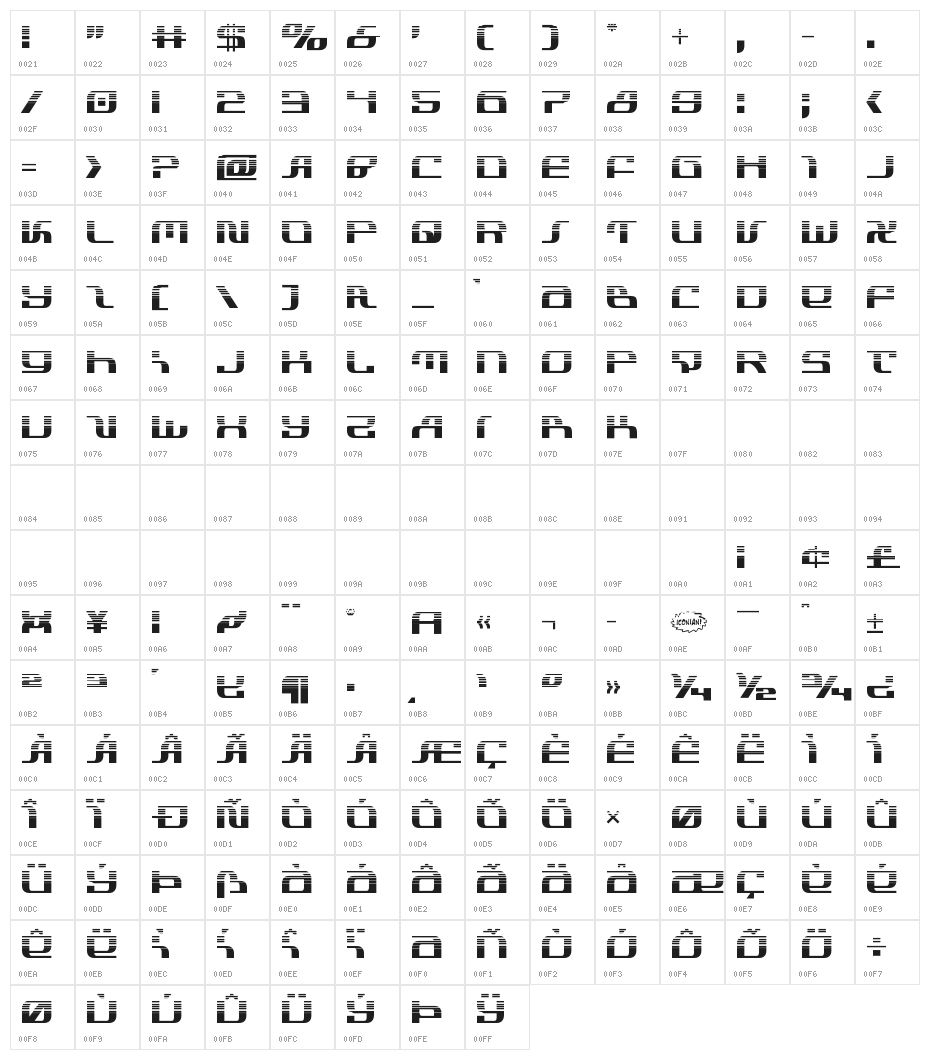 Infinity Formula Halftone Character Map