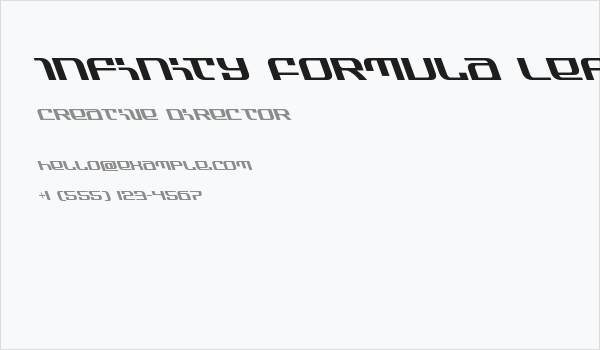 Infinity Formula Leftalic Business Card