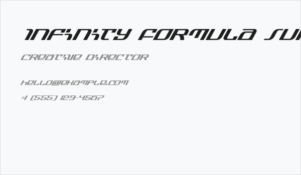 Infinity Formula Super-Italic Business Card