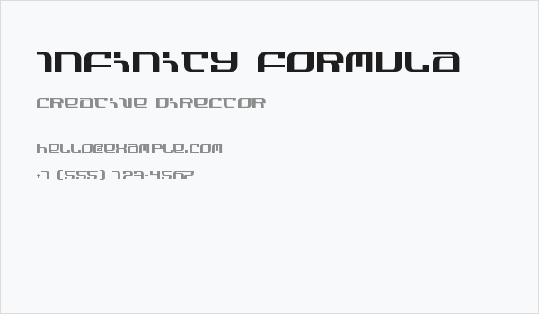 Infinity Formula Business Card