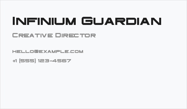 Infinium Guardian Business Card
