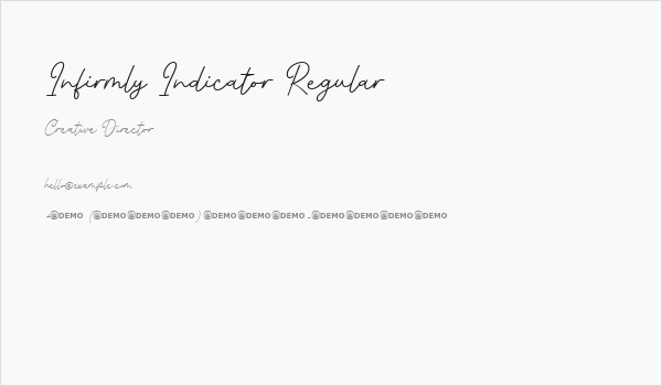 Infirmly Indicator Regular Business Card