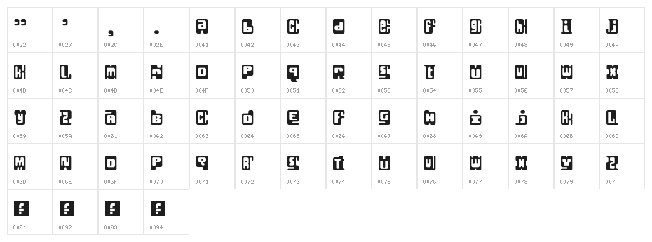 Infix Regular Character Map