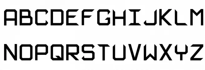 Infynyte Dysplay Sharp Schriftart Kleinbuchstaben