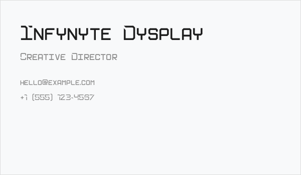 Infynyte Dysplay Business Card