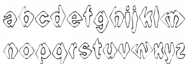 Ingothical Weird Schriftart Kleinbuchstaben