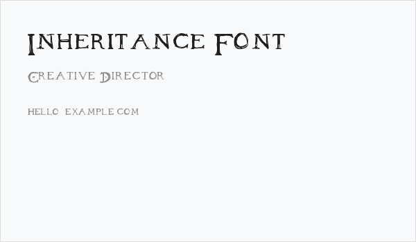 Inheritance Font Business Card