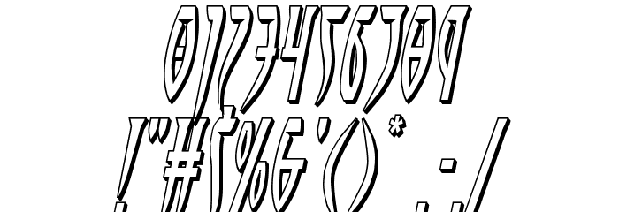 Inhumanity 3D Italic Font OTHER CHARS