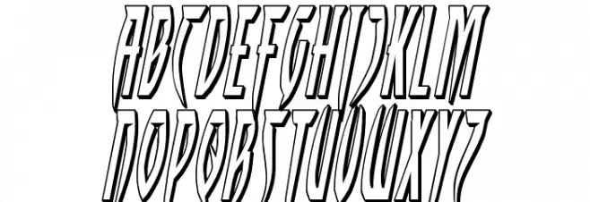 Inhumanity 3D Italic Caratteri MAIUSCOLE