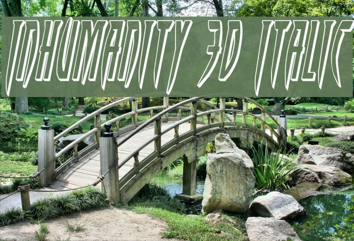 Inhumanity 3D Italic Font examples