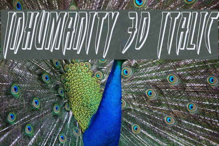 Inhumanity 3D Italic Font examples