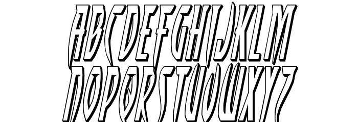Inhumanity 3D Italic Font LOWERCASE