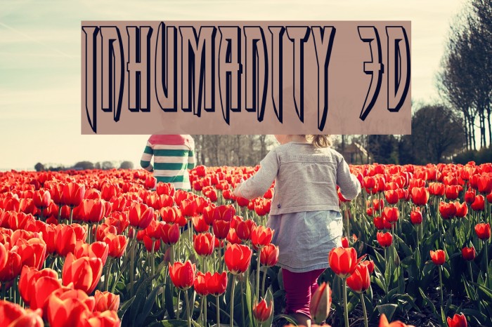 Inhumanity 3D Font examples