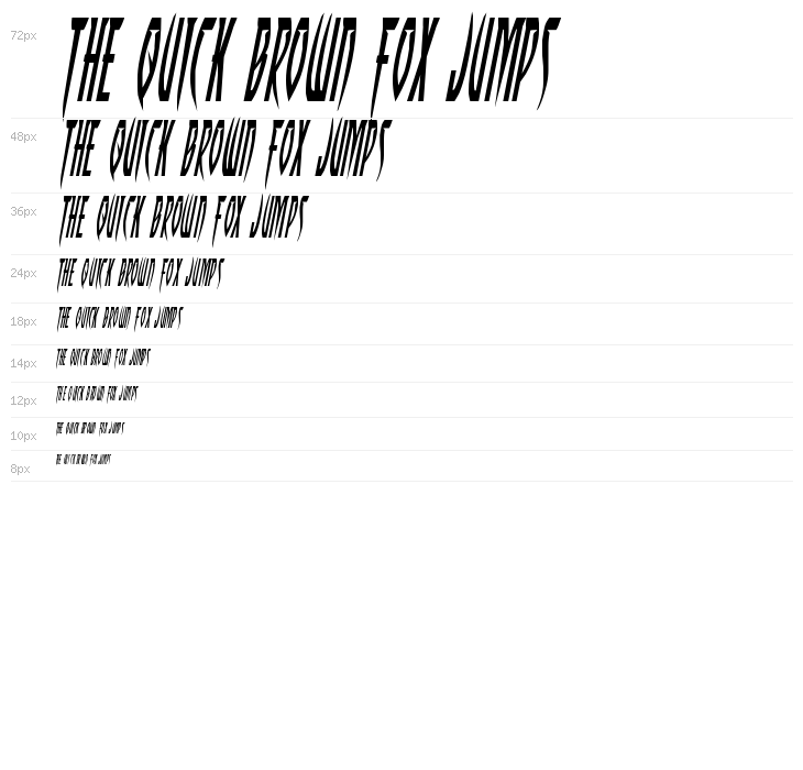 Inhumanity Condensed Italic Waterfall