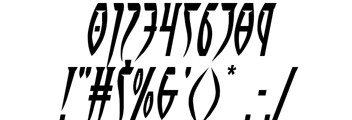 Inhumanity Expanded Italic Font OTHER CHARS