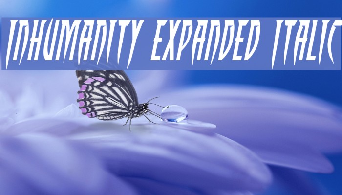 Inhumanity Expanded Italic Font examples