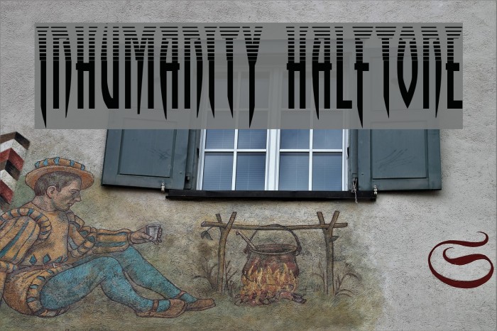 Inhumanity Halftone Font examples