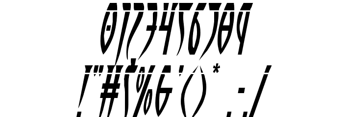 Inhumanity Laser Italic Font OTHER CHARS